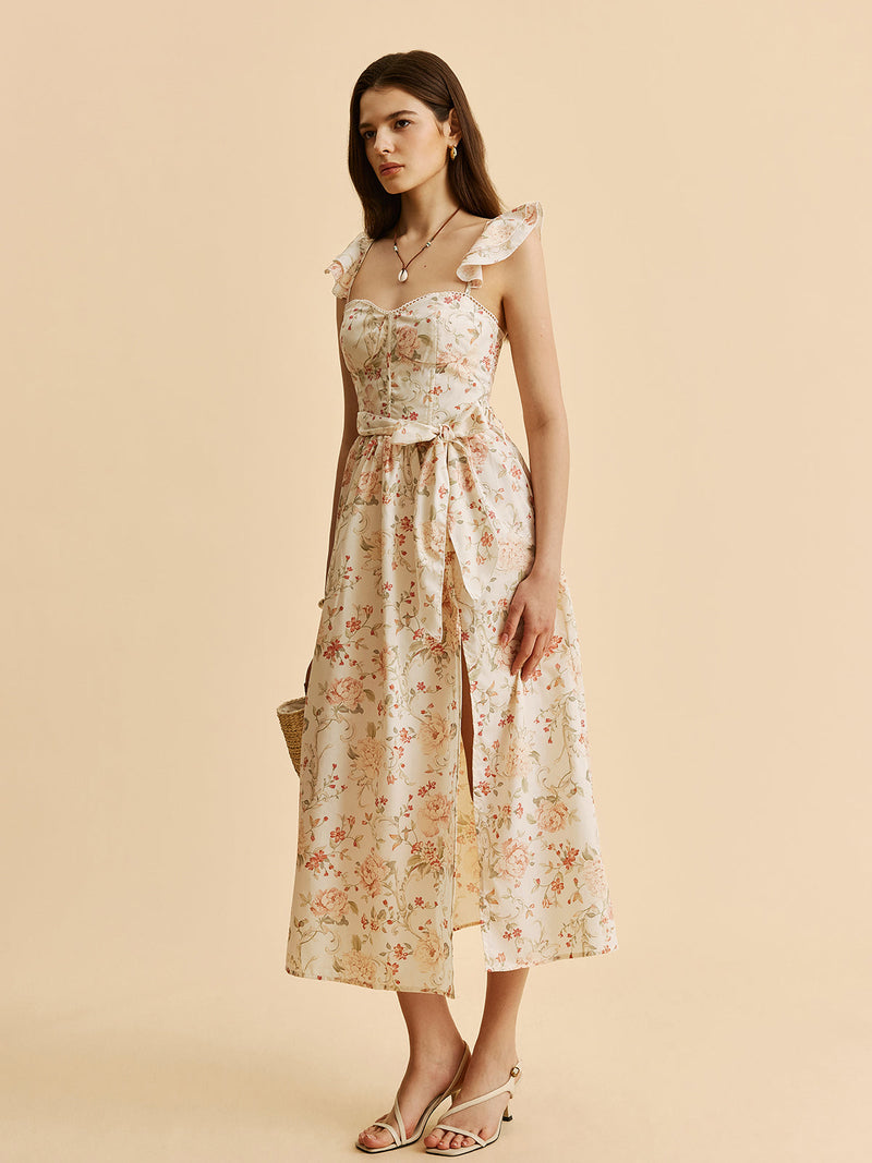 Eloise Women's Floral Dress - fabric and finish detail