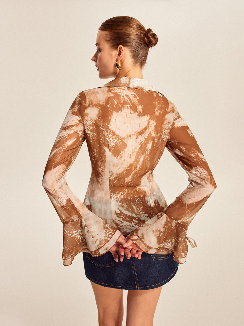 Elise Women's Ruffled Blouse - back view