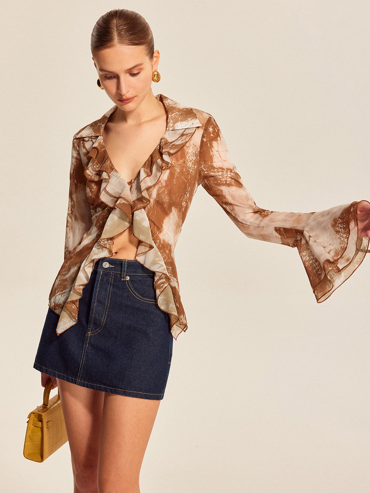 Elise Women's Ruffled Blouse - front view