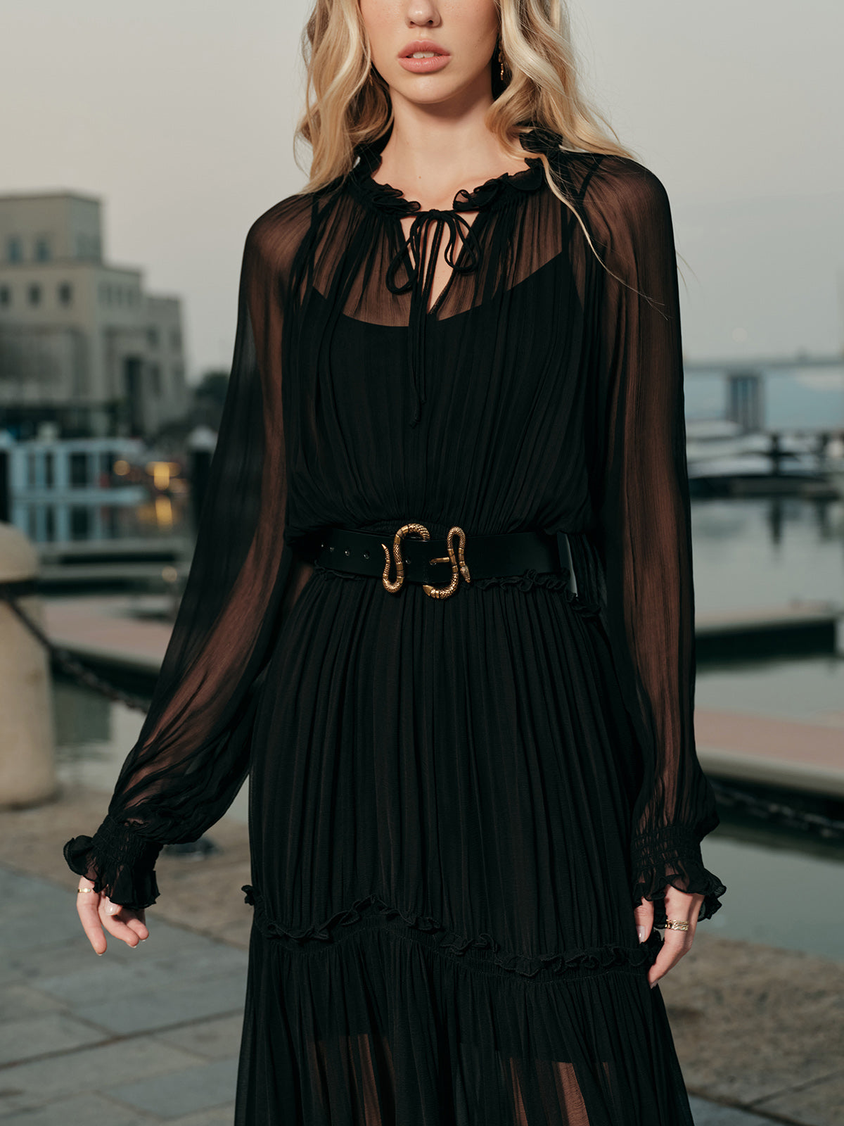 Liana Women's Ruffled Dress - full-length view
