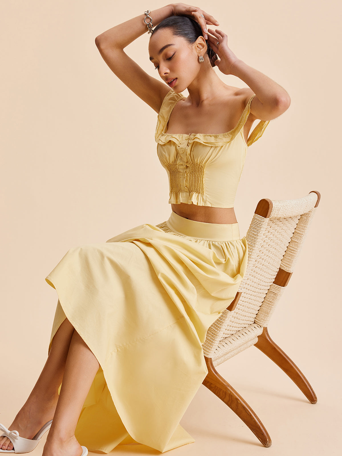 Kaia Women's Ruffled Skirt - styled view