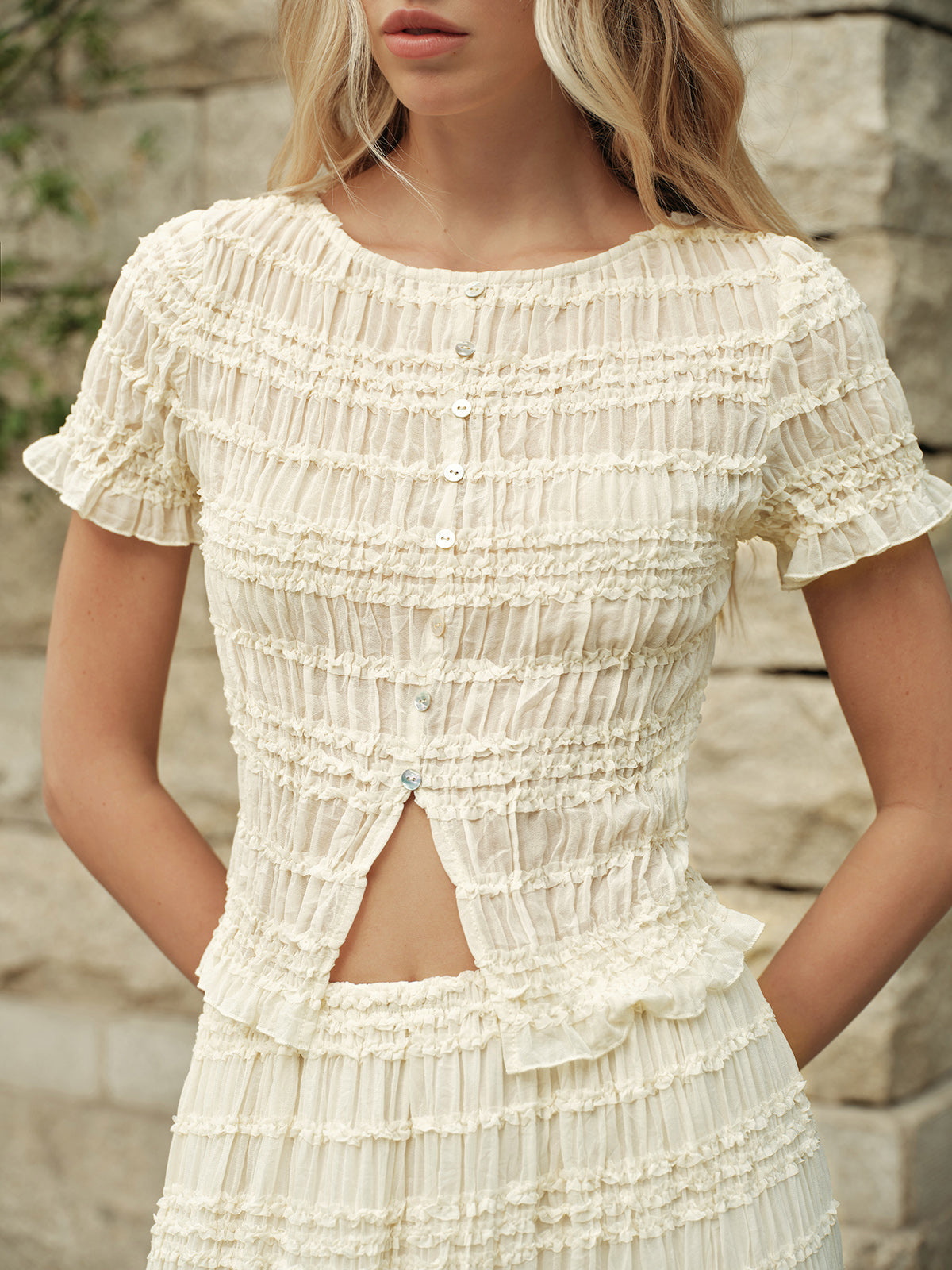 Delphine Women's Ruffled Skirt - full-length view