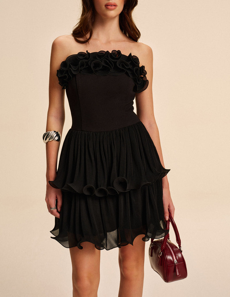 Lila Women's Ruffled Dress - fabric and finish detail