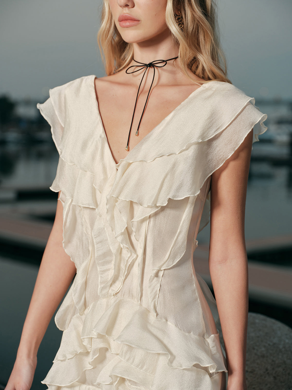 Romy Women's Ruffled Dress - back view