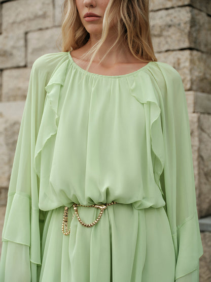 Fleur Women's Ruffled Dress - back view