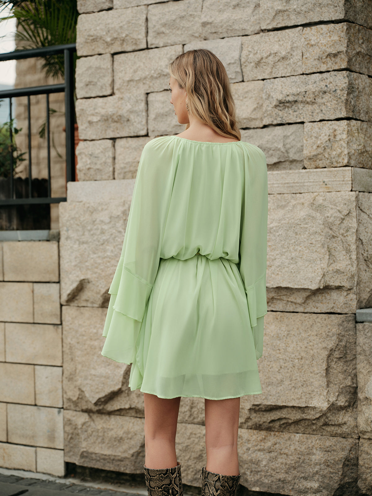 Fleur Women's Ruffled Dress - close-up detail
