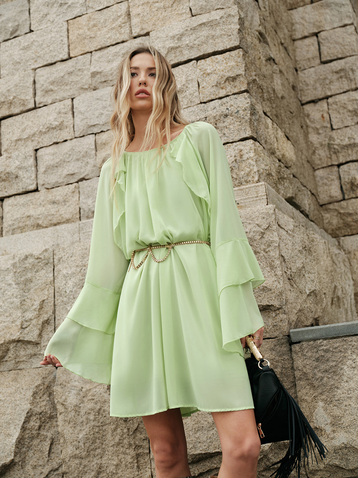 Fleur Women's Ruffled Dress - front view
