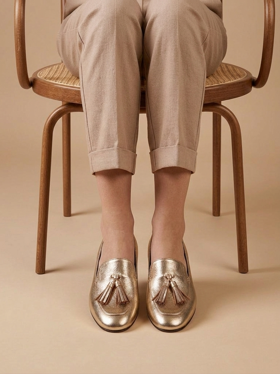 Ulla Women's Flats - fabric and finish detail