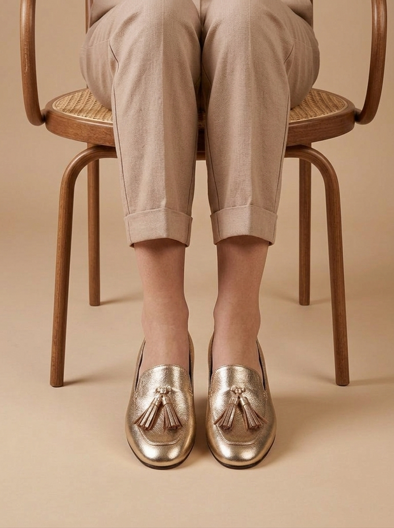 Ulla Women's Flats - fabric and finish detail