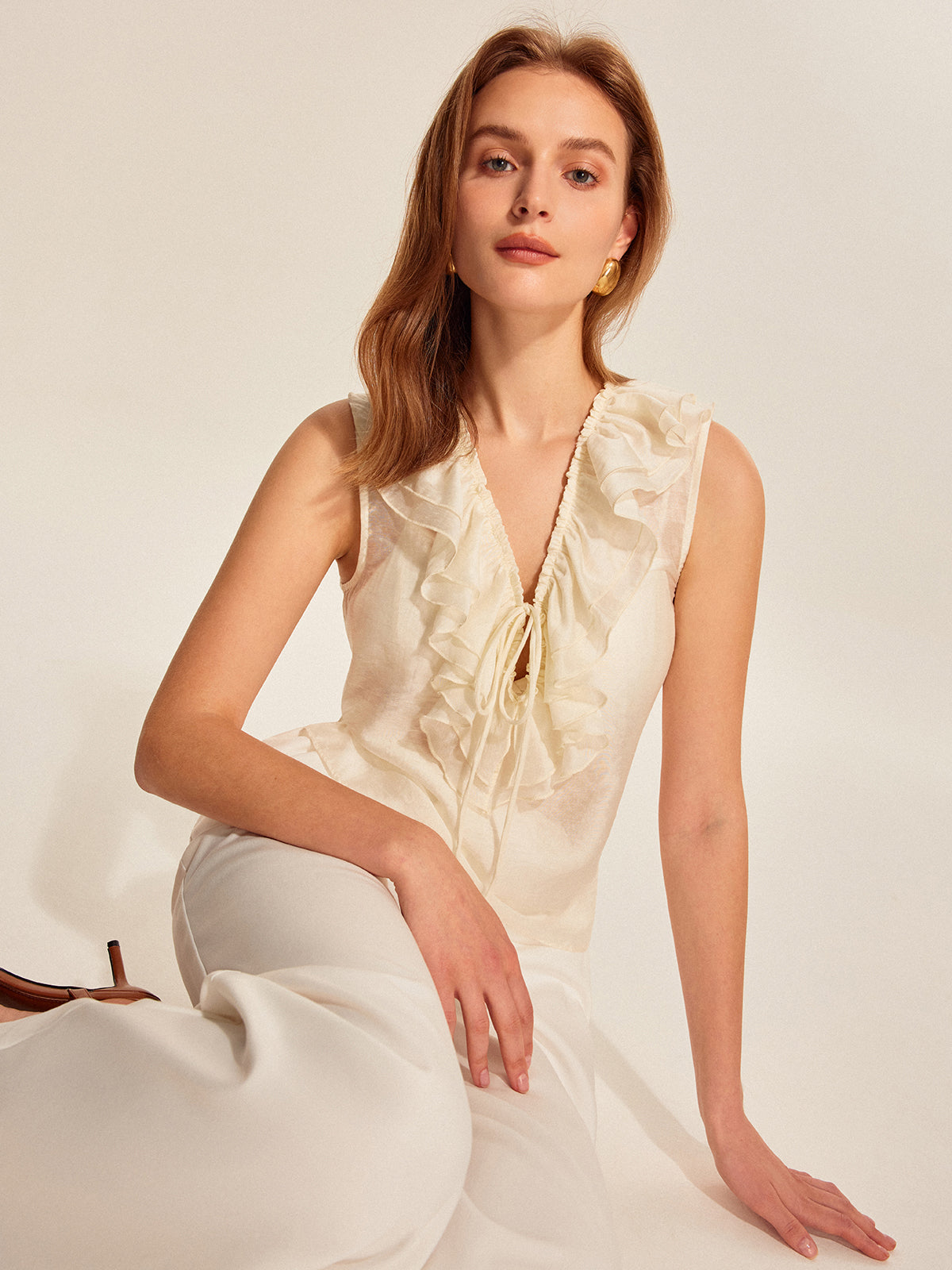 Opal Women's Ruffled Top - back view