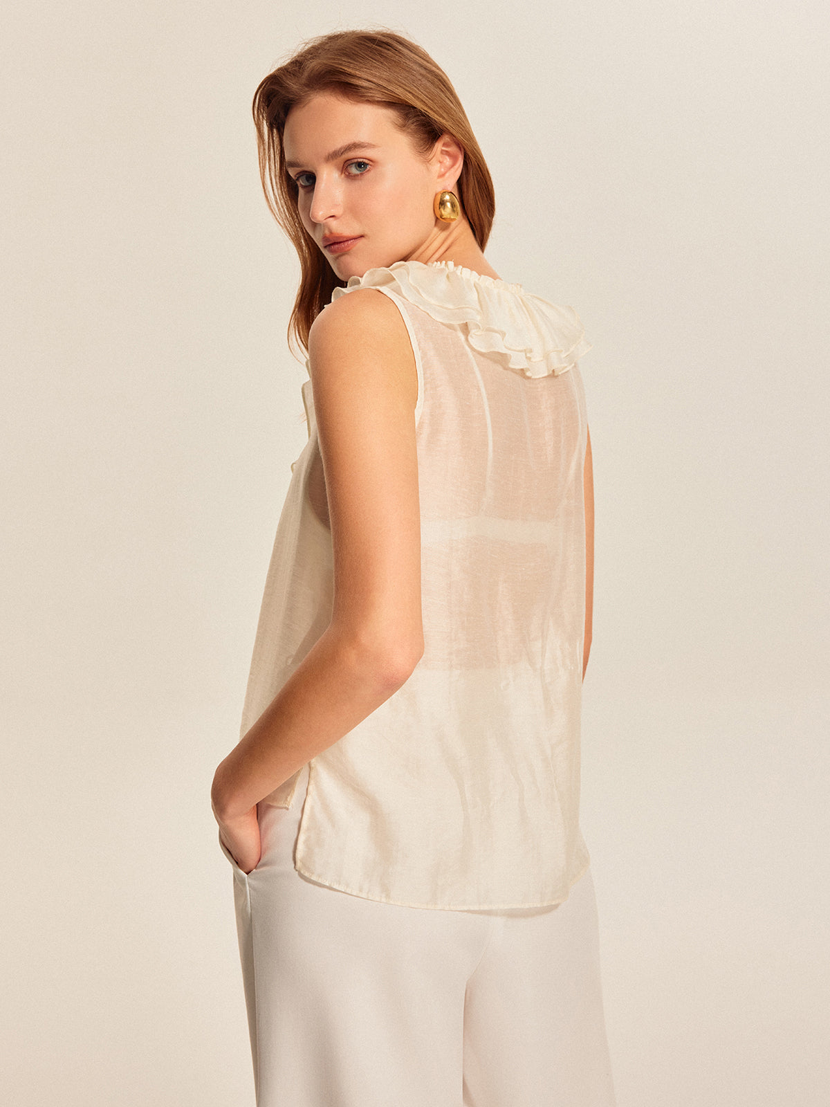 Opal Women's Ruffled Top - close-up detail