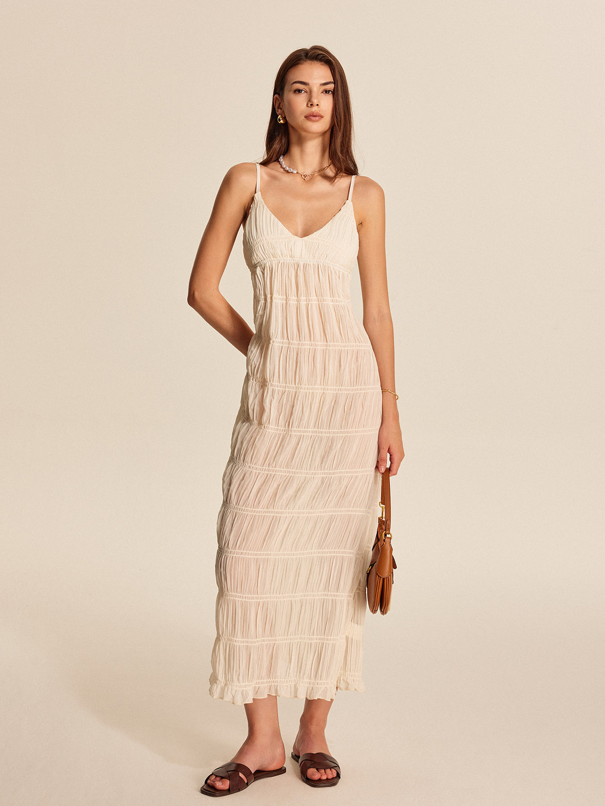 Vera Women's Pleated Dress - full-length view