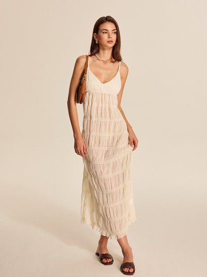 Vera Women's Pleated Dress - close-up detail