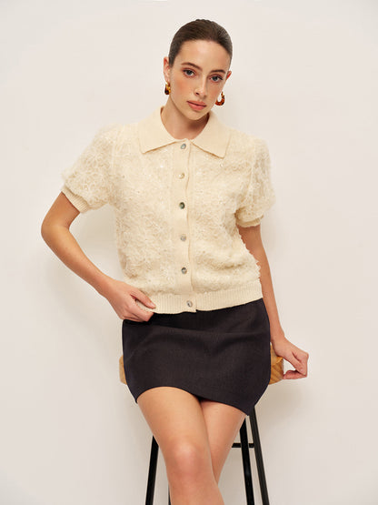 Saskia Women's Cardigan - fabric and finish detail