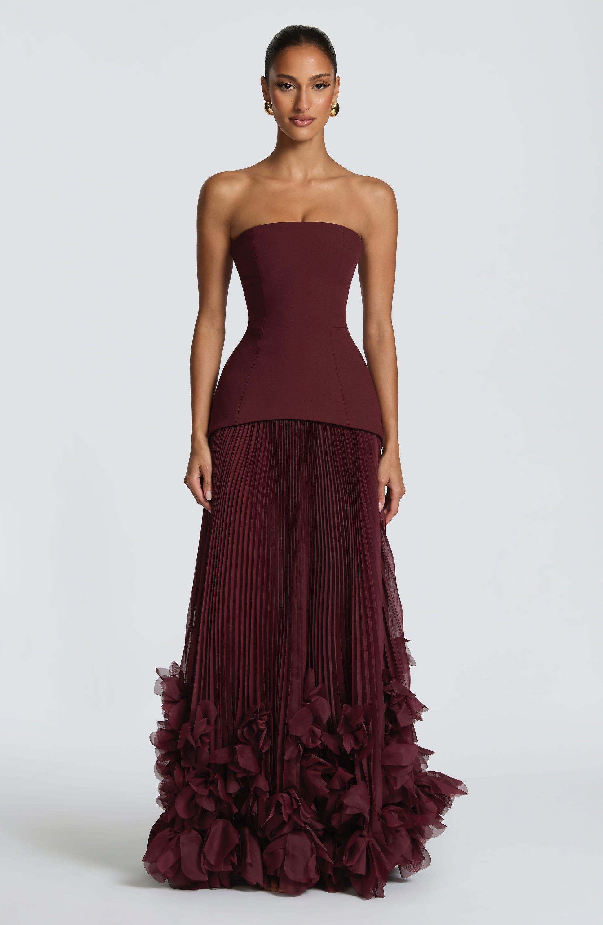 Mabel Women's Pleated Maxi Dress - full-length view