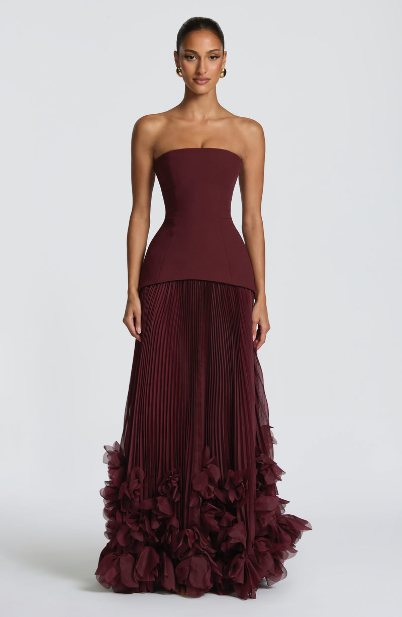 Mabel Women's Pleated Maxi Dress - full-length view
