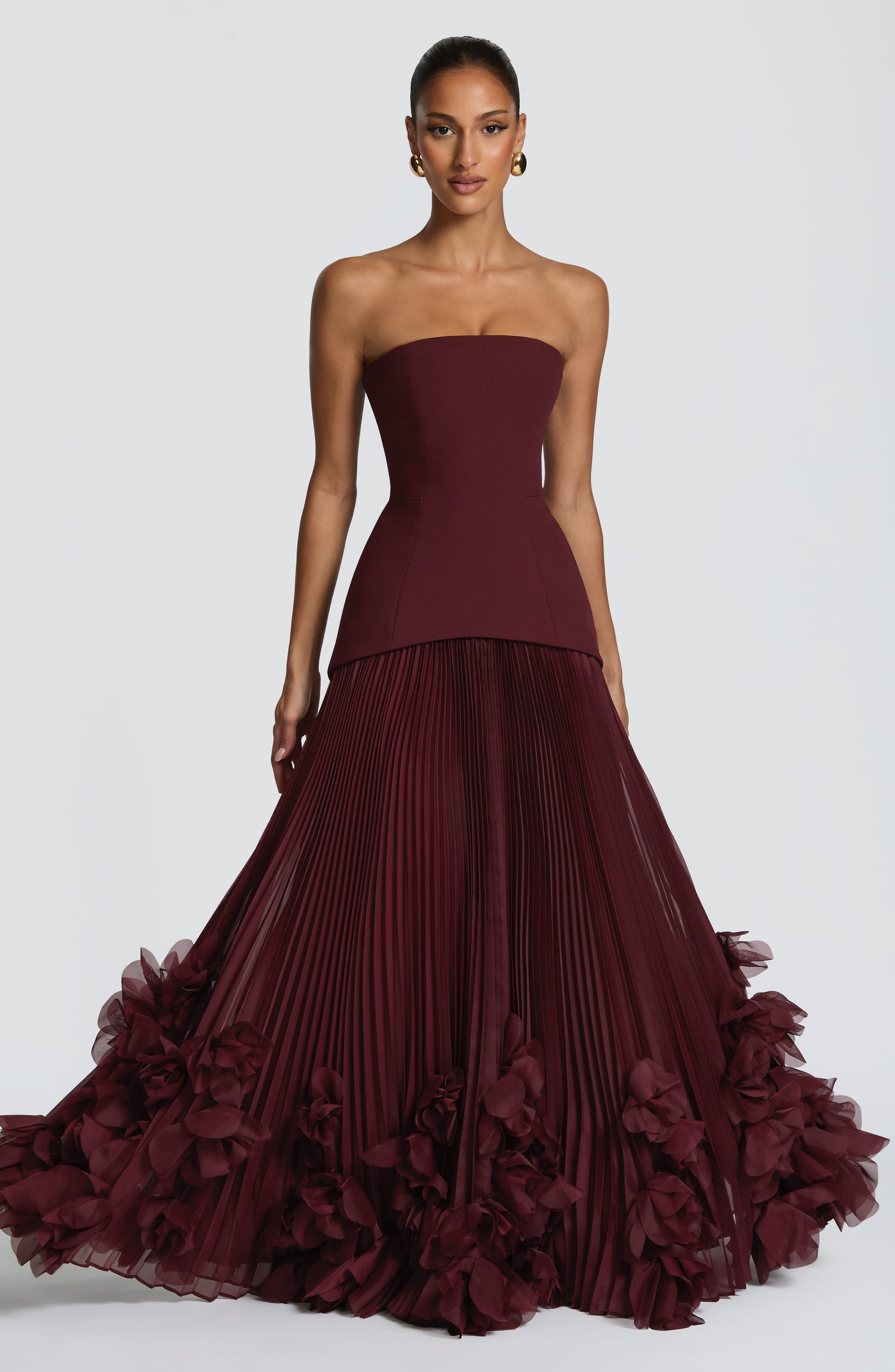 Mabel Women's Pleated Maxi Dress - back view