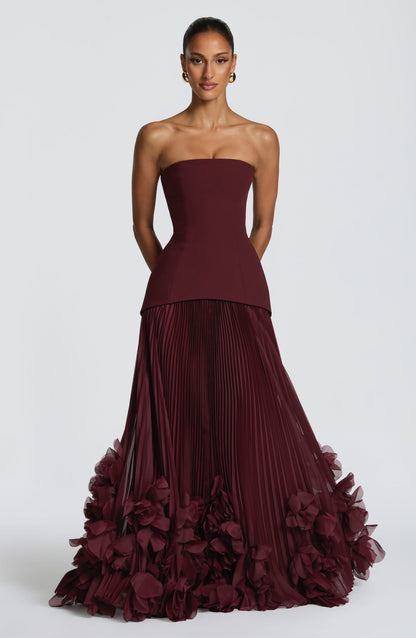 Mabel Women's Pleated Maxi Dress - front view