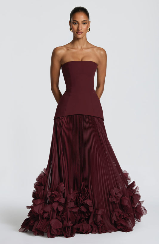 Mabel Women's Pleated Maxi Dress - front view