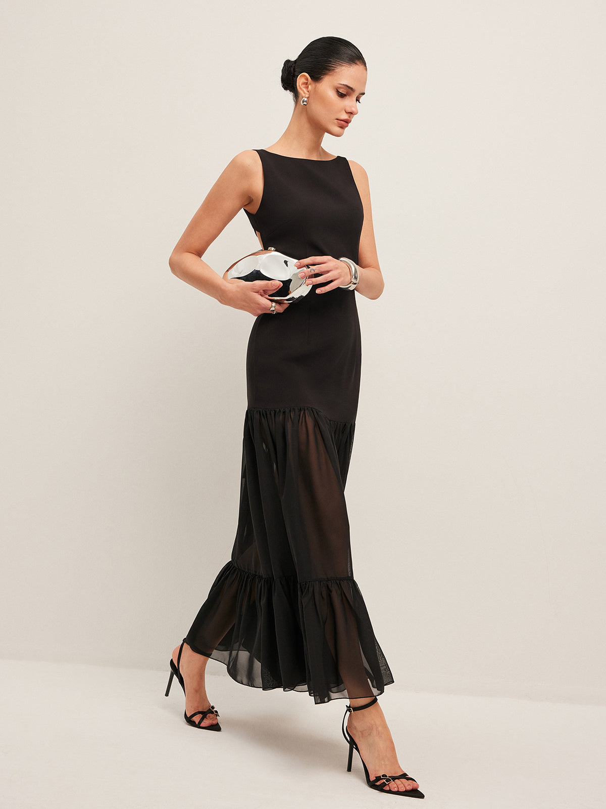 Ruby Women's Ruffled Dress - fabric and finish detail