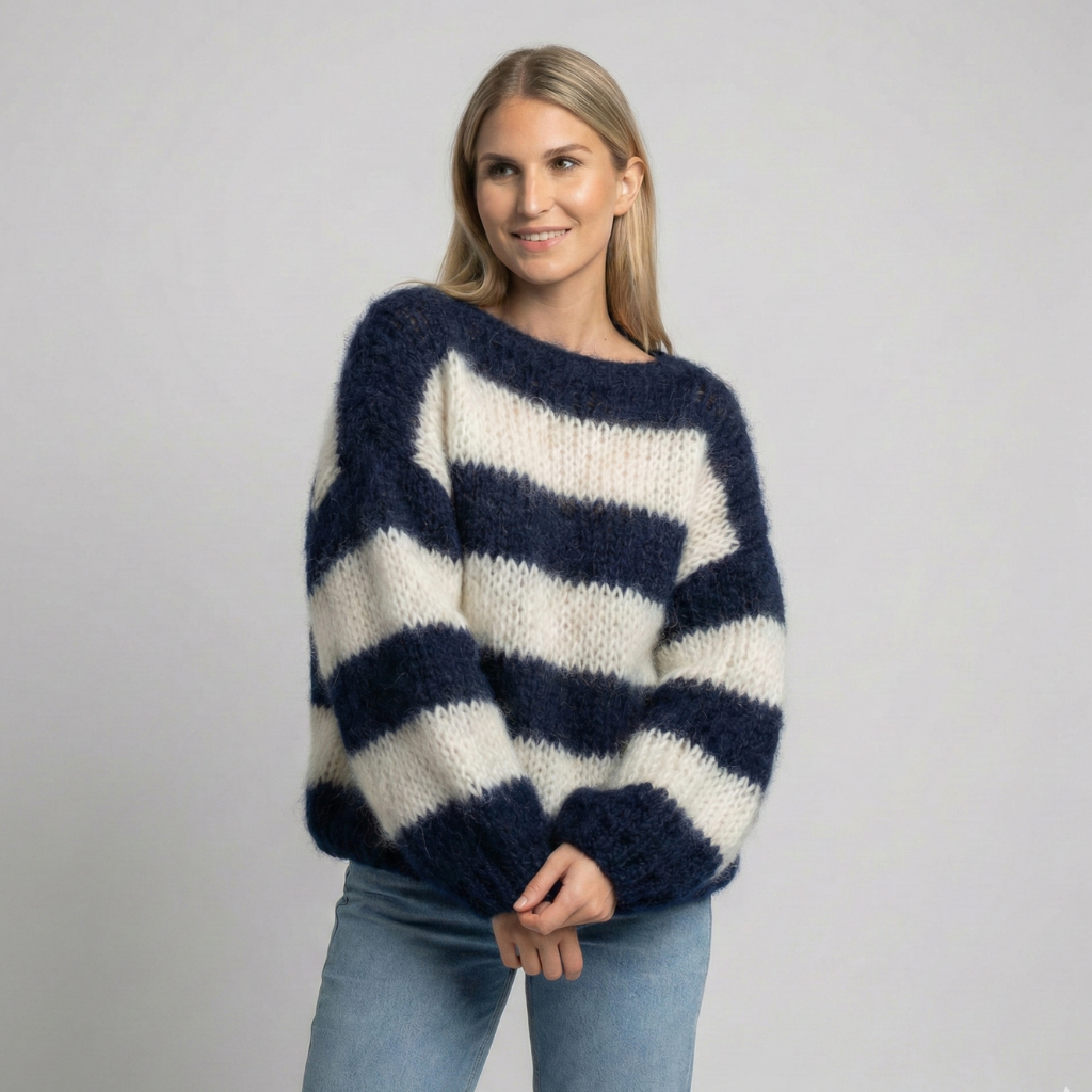 Dahlia Women's Striped Sweater - front view