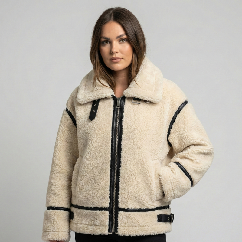 Elise Women's Oversized Blazer | Black, Beige