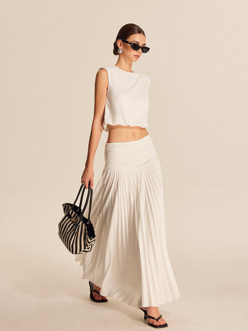 Selma Women's Pleated Skirt - styled view