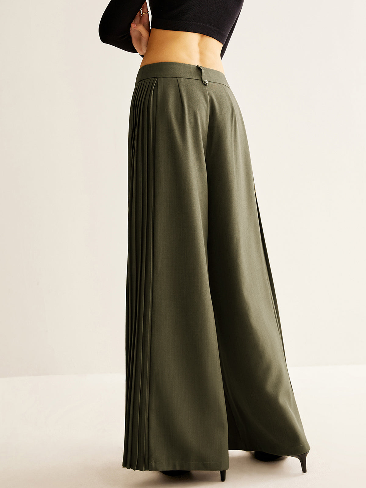 Kaia Women's Pleated Trousers - full-length view