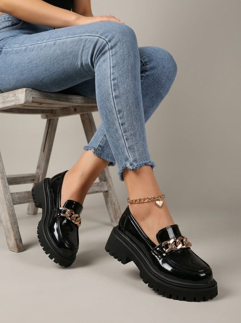 Eloise Women's Platform Loafers - fabric and finish detail