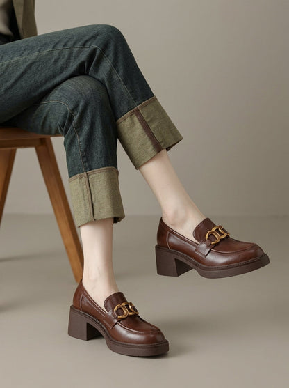 Camille Women's Platform Loafers - fabric and finish detail