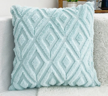 3D Diamond Cotton-Linen Cushion Cover | Textured Weave, Hidden Zip