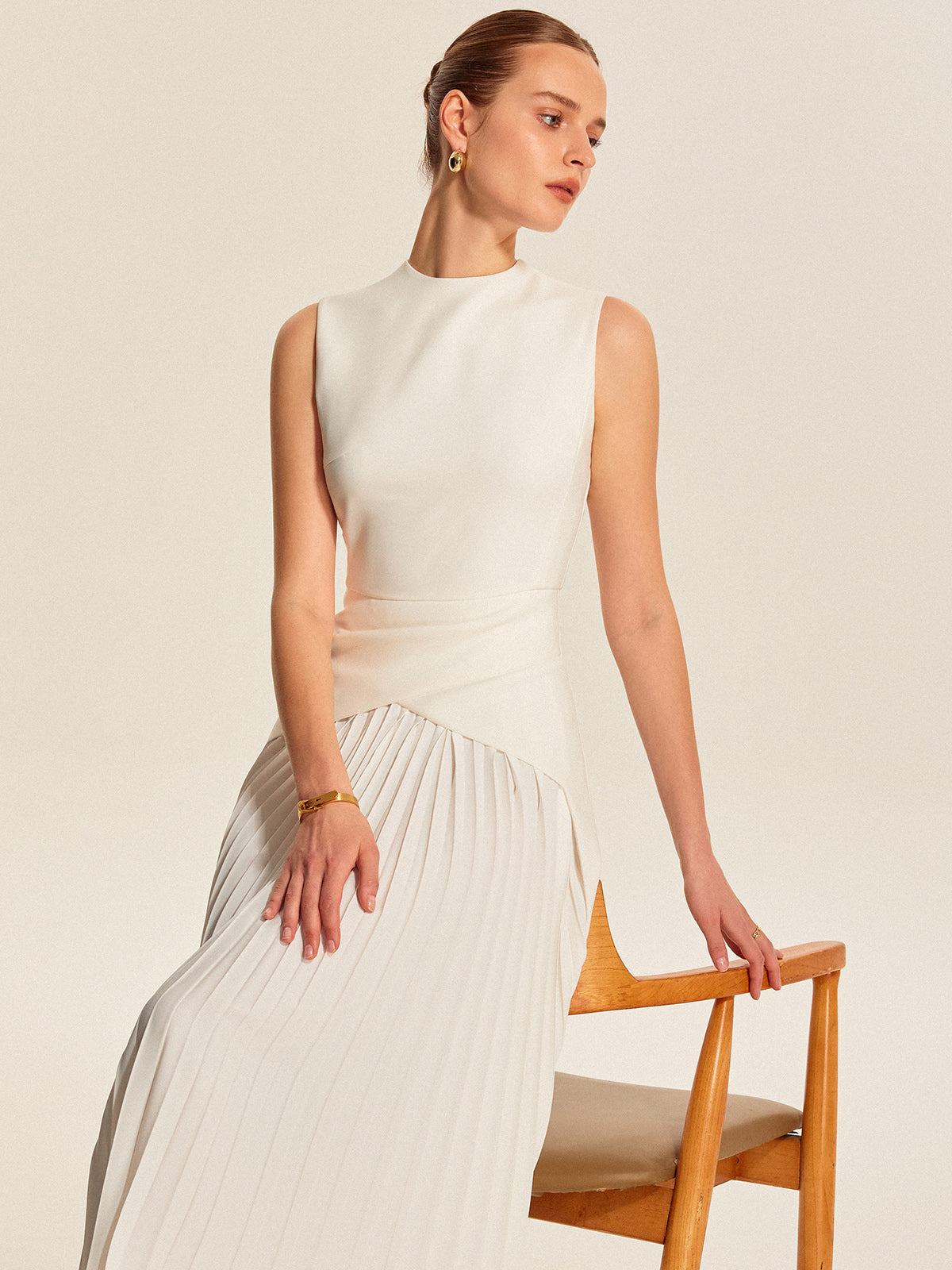 Beatrix Women's Pleated Dress - styled view