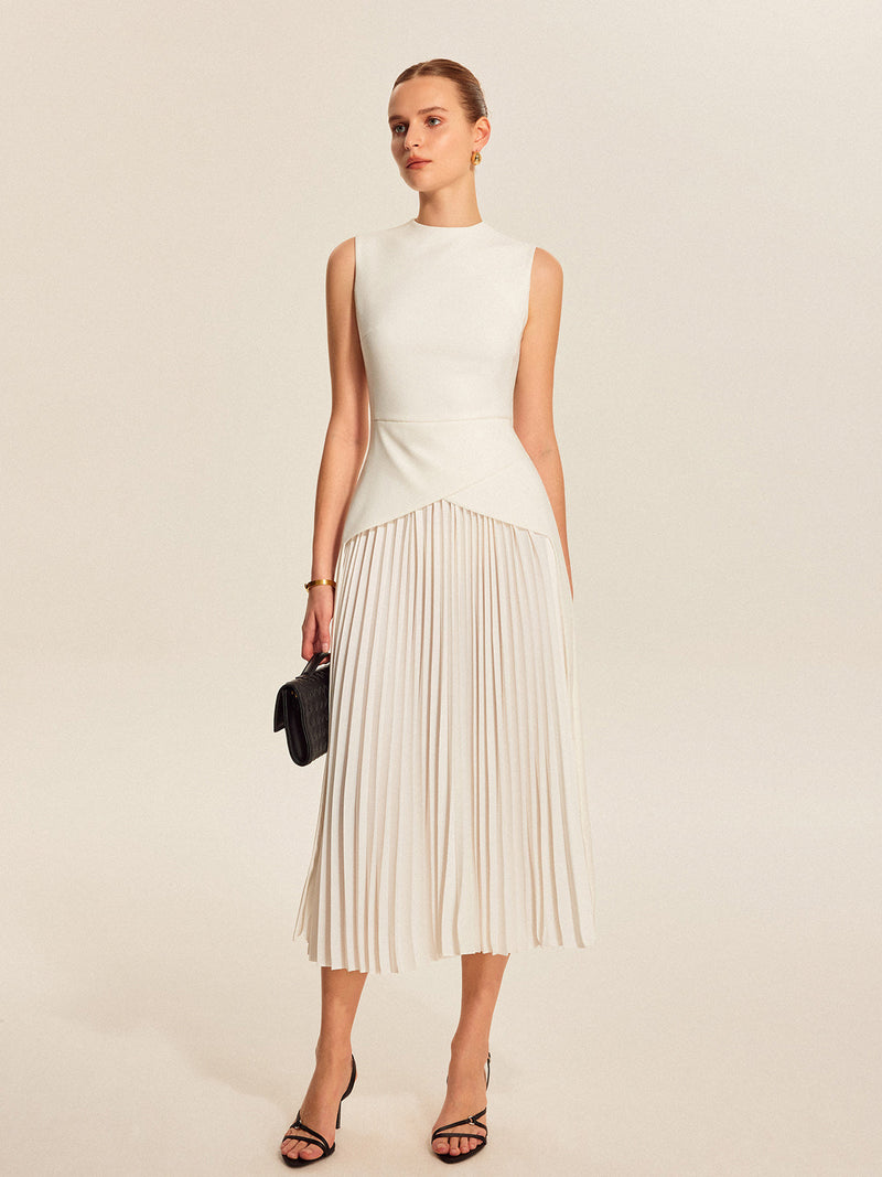 Beatrix Women's Pleated Dress - fabric and finish detail
