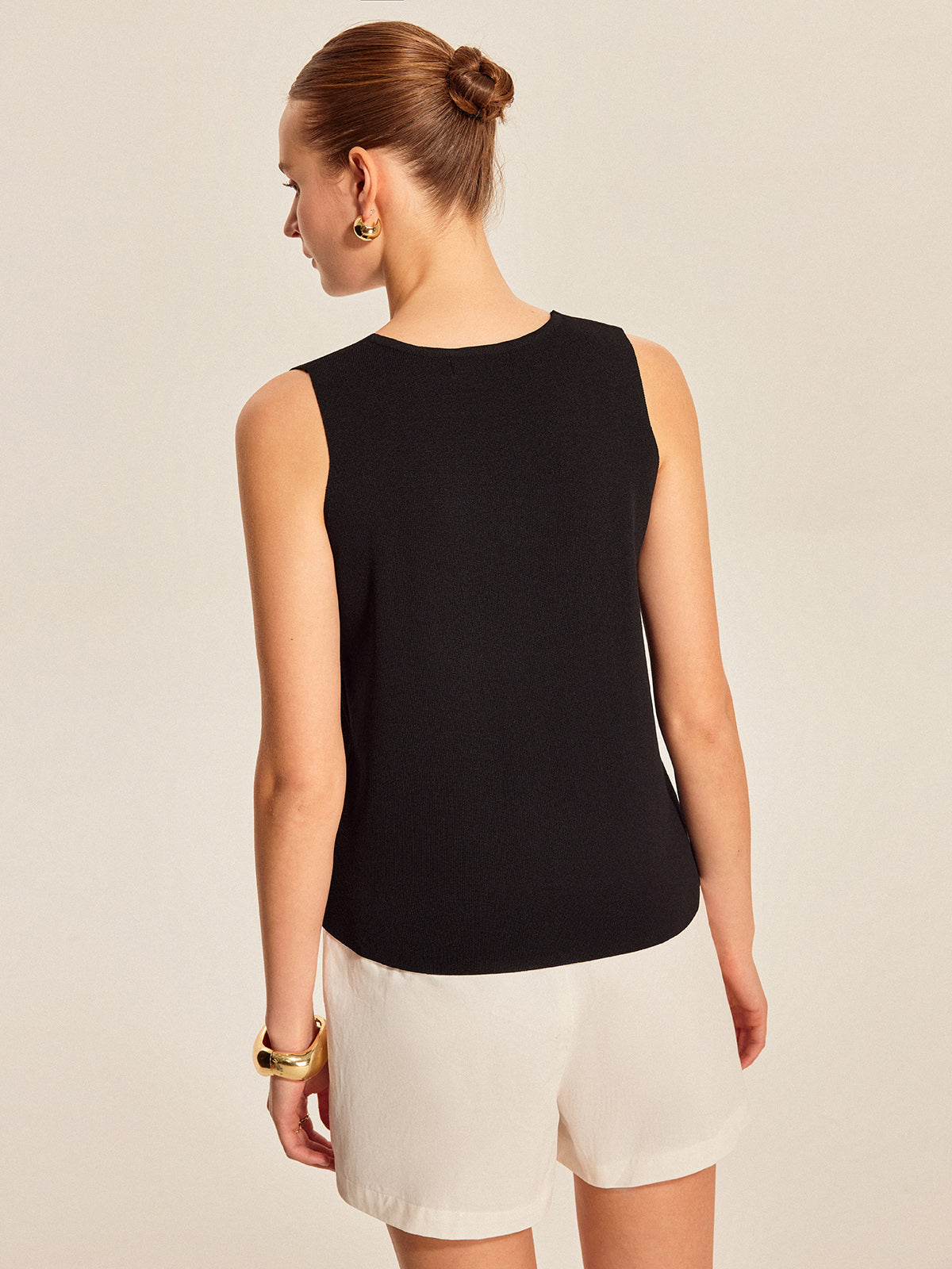 Elise Women's Ribbed Knit Top - close-up detail