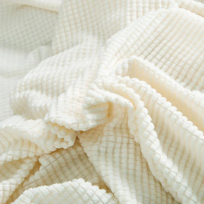Narrow Jacquard White Couch Cover