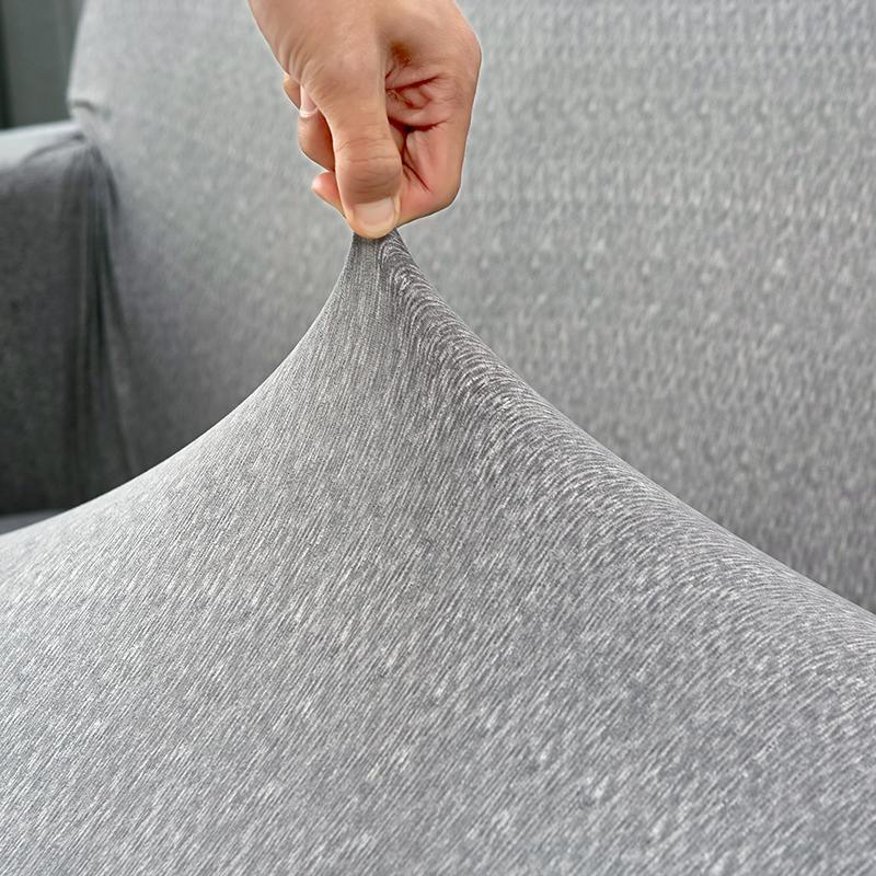 L-Shaped Spotted Light Grey Sofa Cover