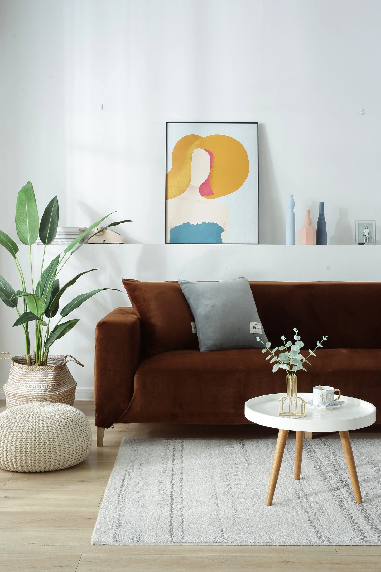 Velvet Brown Couch Cover