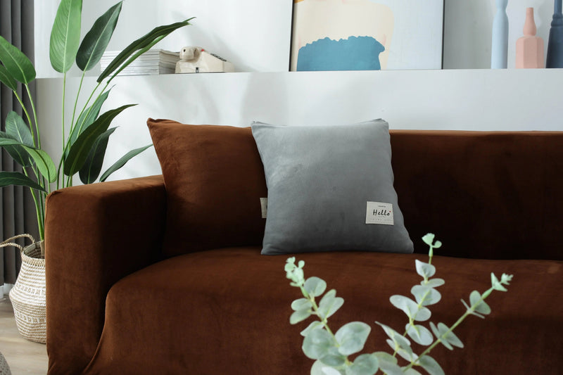 Velvet Brown Couch Cover