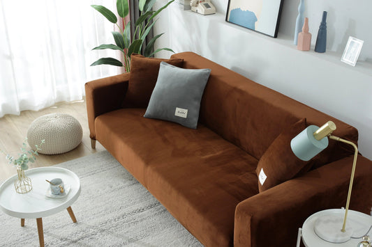 Velvet Brown Couch Cover