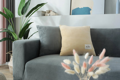 Velvet Light Grey Couch Cover