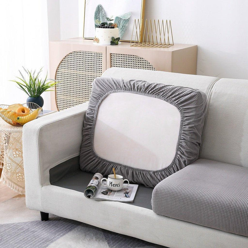 Narrow Jacquard Sofa Cushion Cover, Light Grey