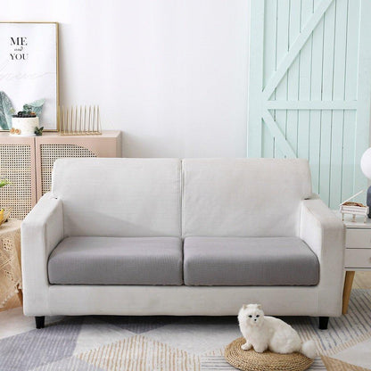 Narrow Jacquard Sofa Cushion Cover, Light Grey