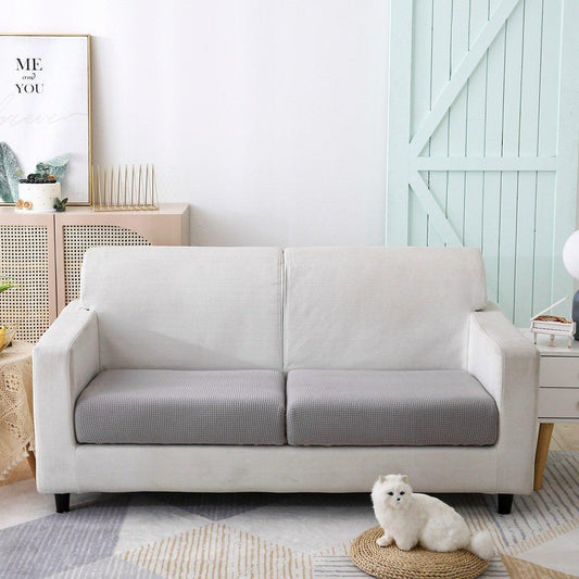 Narrow Jacquard Sofa Cushion Cover, Light Grey