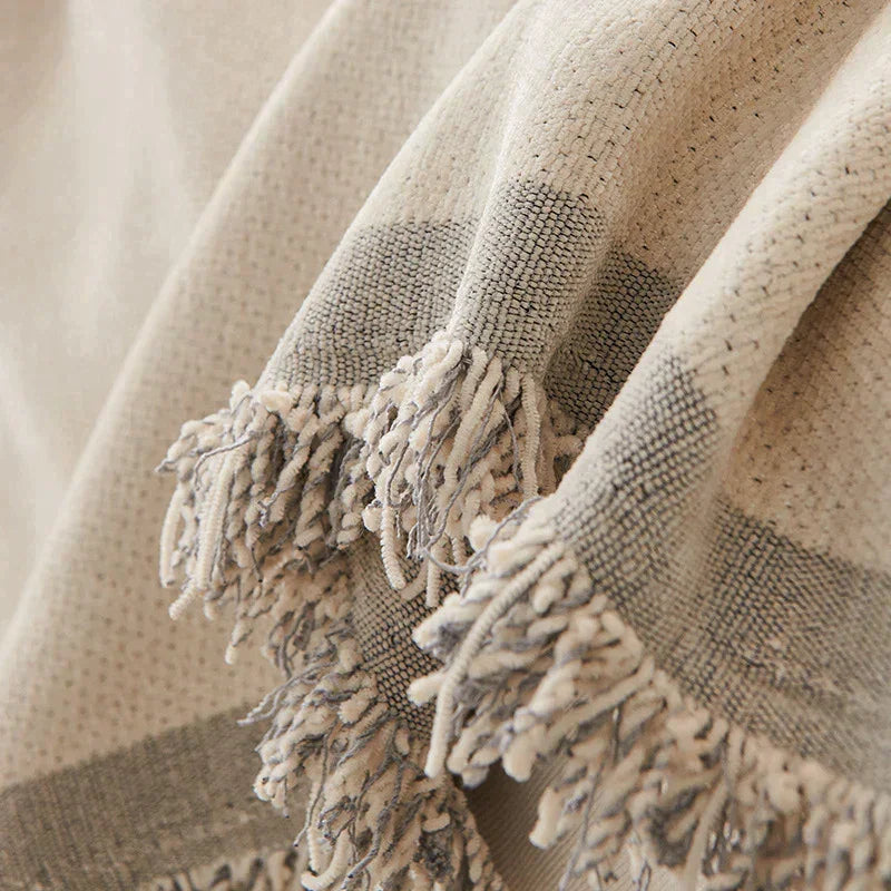 Dusty Grey Chenille Throw Blanket