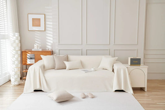 Mousoon Off-White Throw Blanket