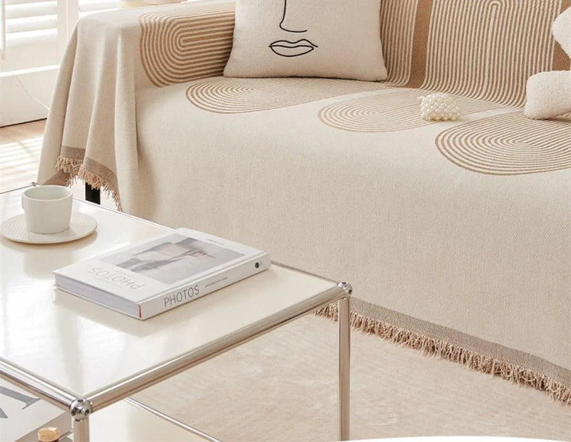 Sandy Tan Chenille Throw Blanket