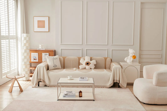 Sandy Tan Chenille Throw Blanket