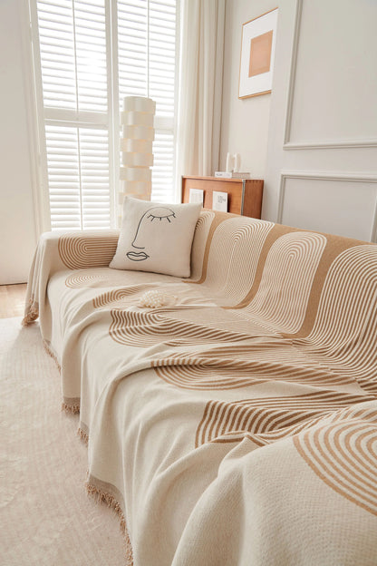 Sandy Tan Chenille Throw Blanket
