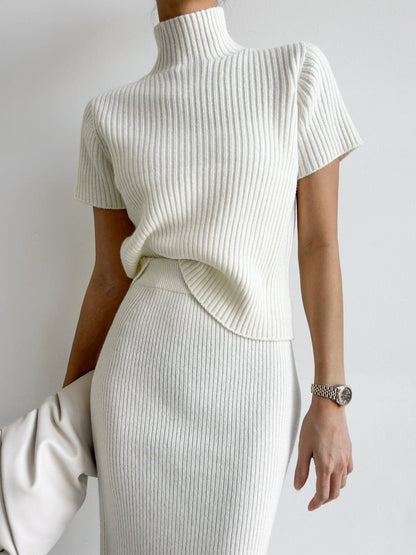 Sienna Women's Ribbed Knit Two-piece Set - fabric and finish detail