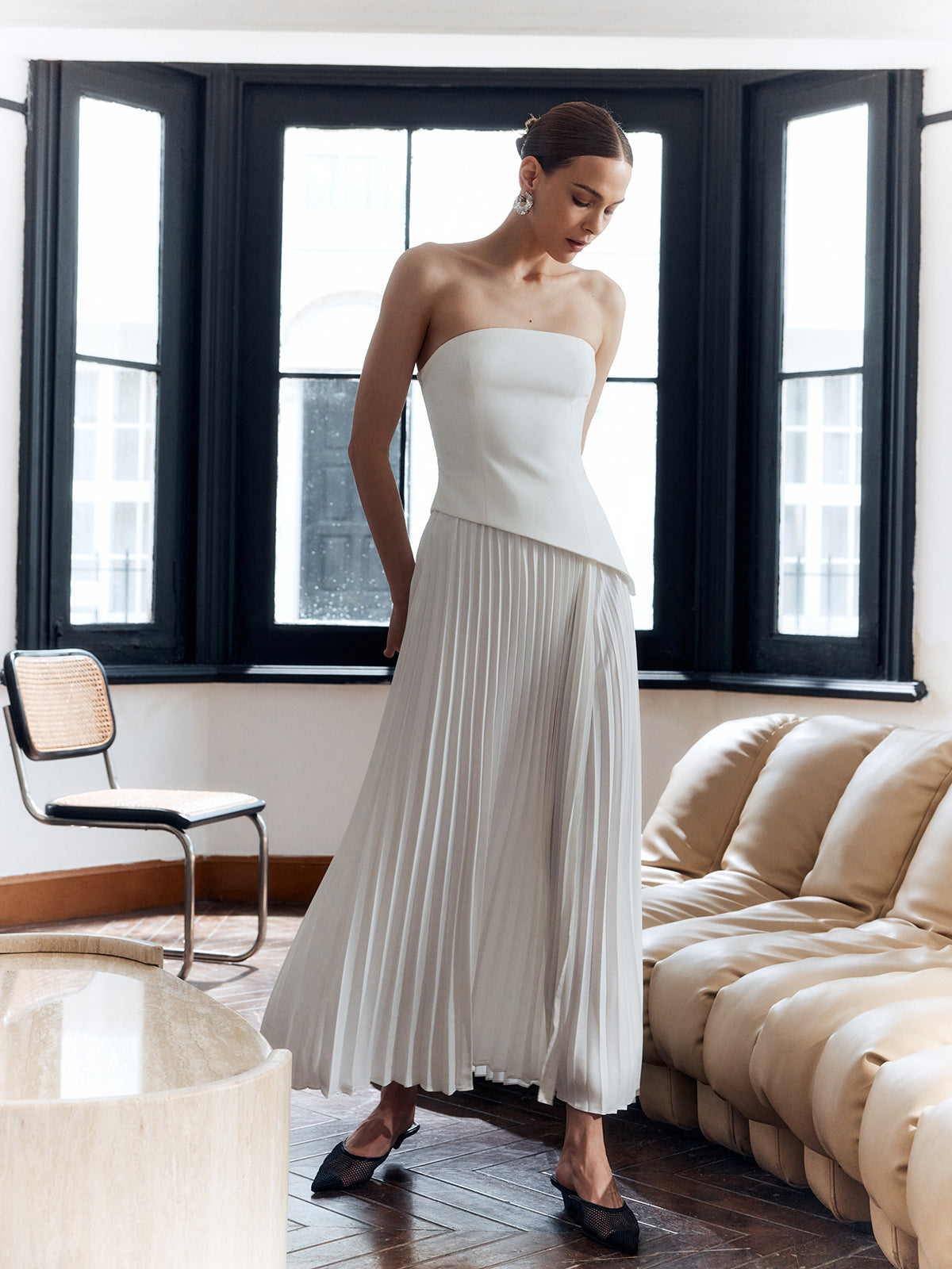 Lumi Women's Pleated Dress - full-length view